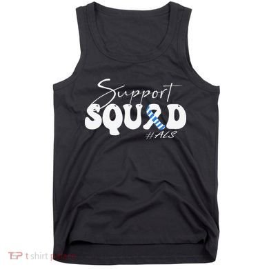 Support Squad ALS Awareness Blue & White Ribbon Tank Top