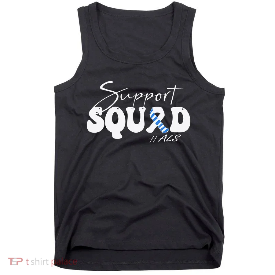 Support Squad ALS Awareness Blue & White Ribbon Tank Top