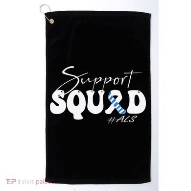 Support Squad ALS Awareness Blue & White Ribbon Golf Towel