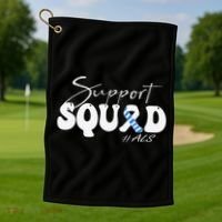 Support Squad ALS Awareness Blue & White Ribbon Golf Towel thumb 1