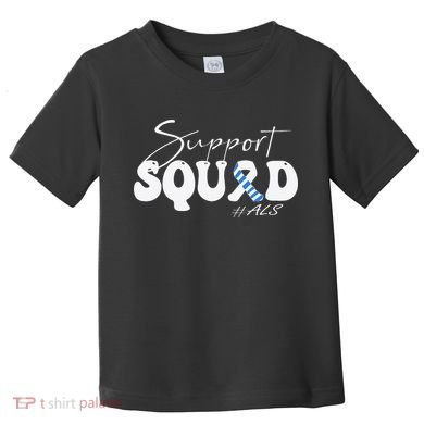 Support Squad ALS Awareness Blue & White Ribbon Toddler T-Shirt