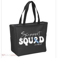Support Squad ALS Awareness Blue & White Ribbon Tote Bag thumb 2