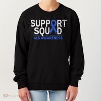 Support Squad Als Awareness Month Blue Ribbon Support Team Women's Sweatshirt thumb 0