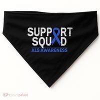 Support Squad Als Awareness Month Blue Ribbon Support Team USA-Made Doggie Bandana thumb 0