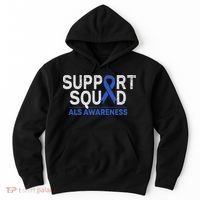 Support Squad Als Awareness Month Blue Ribbon Support Team Hoodie thumb 0