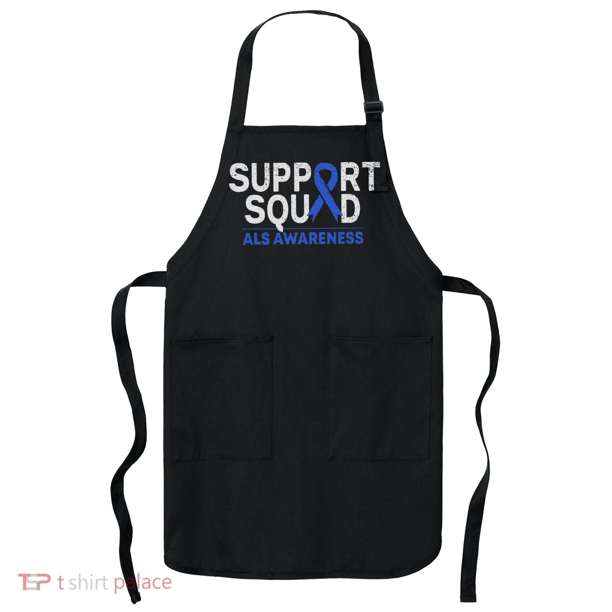 Support Squad Als Awareness Month Blue Ribbon Support Team Apron