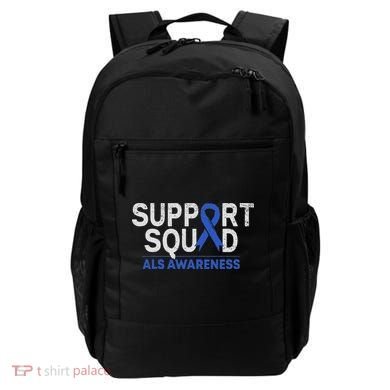 Support Squad Als Awareness Month Blue Ribbon Support Team Backpack