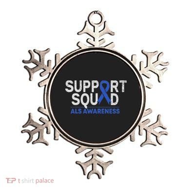 Support Squad Als Awareness Month Blue Ribbon Support Team Ornament