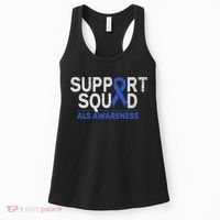 Support Squad Als Awareness Month Blue Ribbon Support Team Women's Tank Top thumb 0