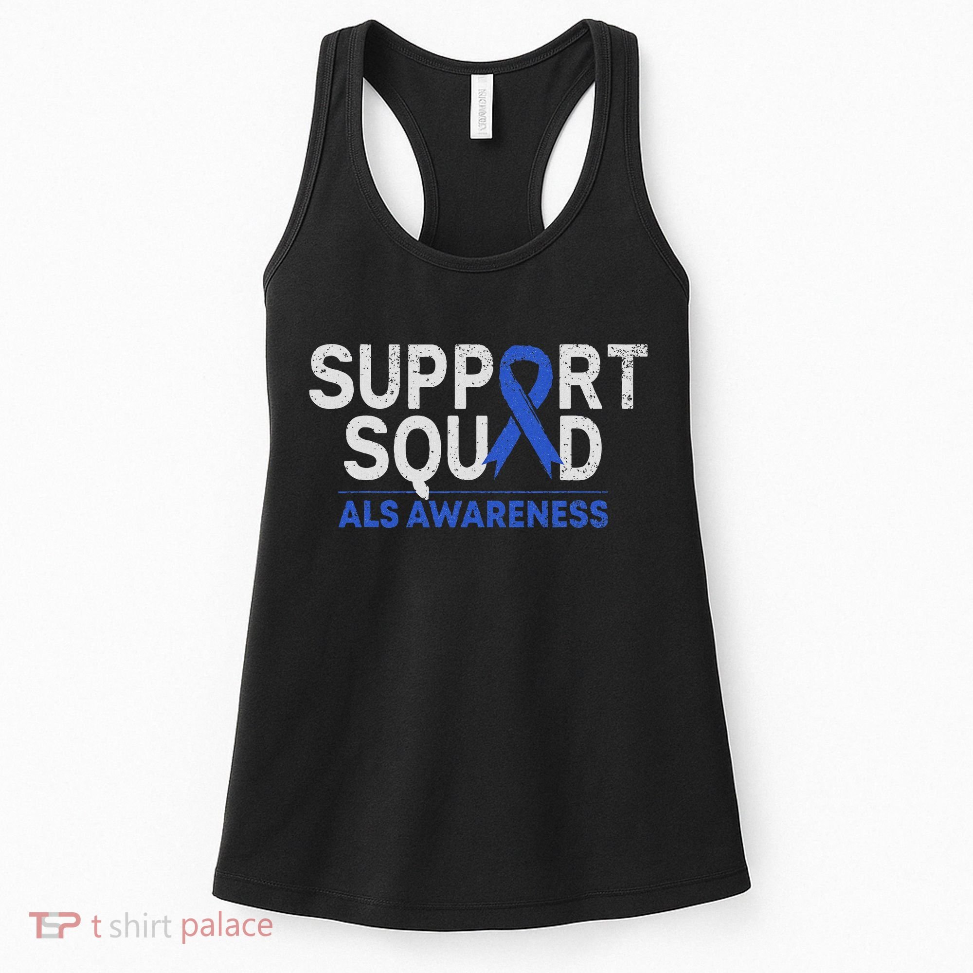 Support Squad Als Awareness Month Blue Ribbon Support Team Women's Tank Top