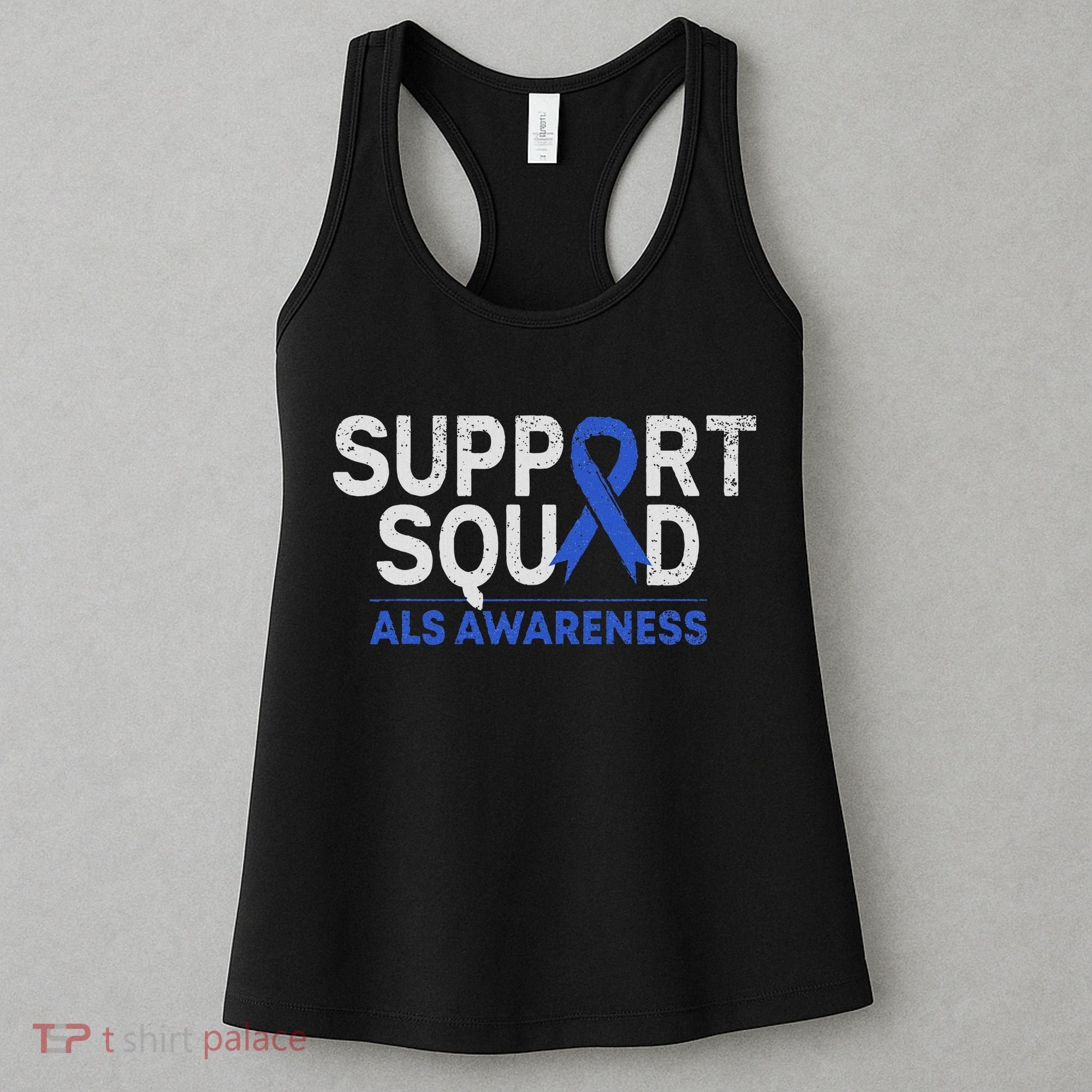 Support Squad Als Awareness Month Blue Ribbon Support Team Women's Tank Top