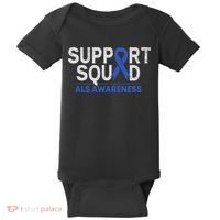 Support Squad Als Awareness Month Blue Ribbon Support Team Baby Bodysuit thumb 0