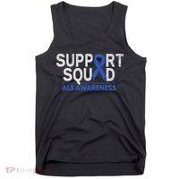 Support Squad Als Awareness Month Blue Ribbon Support Team Tank Top thumb 0
