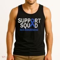 Support Squad Als Awareness Month Blue Ribbon Support Team Tank Top thumb 3
