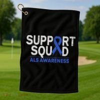 Support Squad Als Awareness Month Blue Ribbon Support Team Golf Towel thumb 1