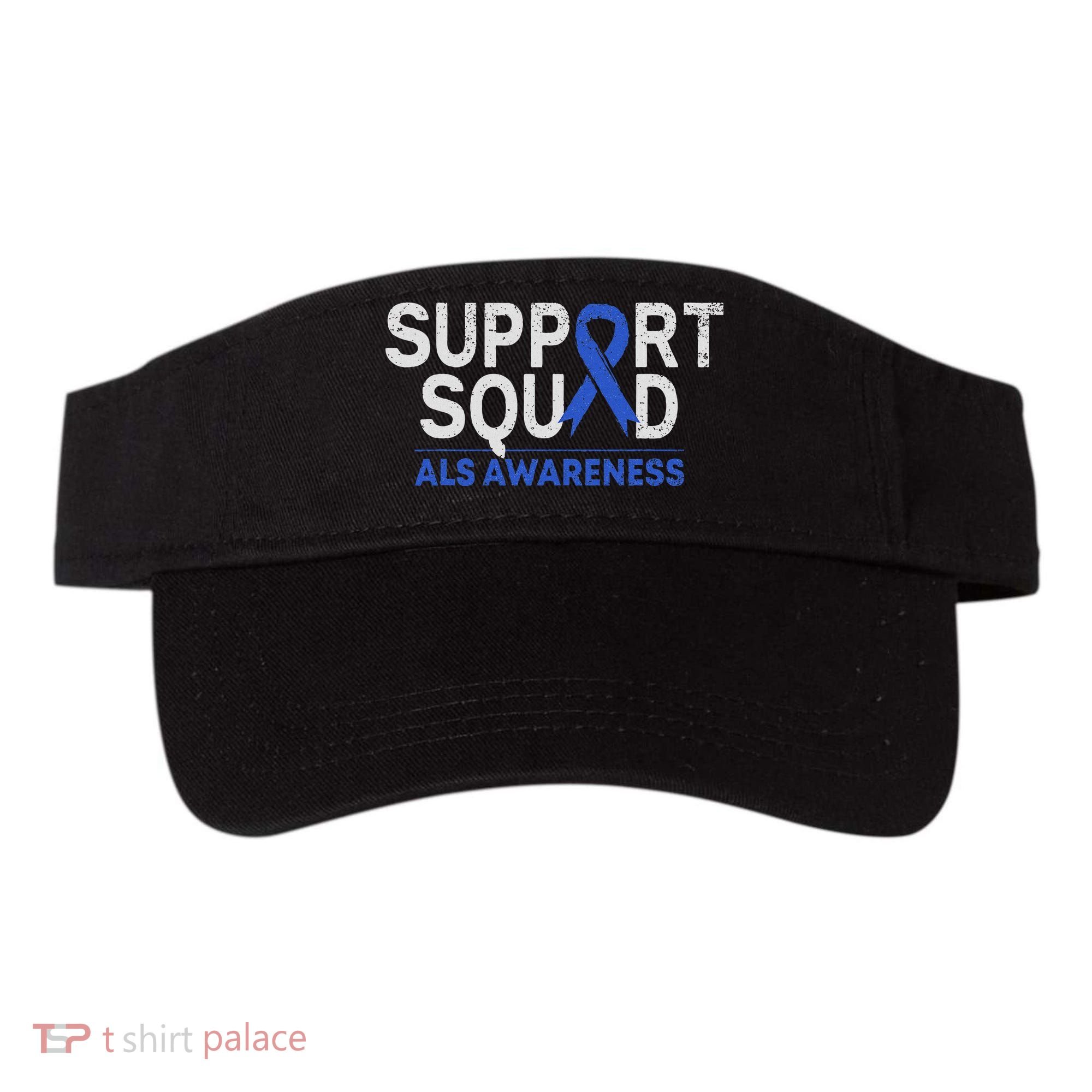 Support Squad Als Awareness Month Blue Ribbon Support Team Visor