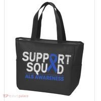 Support Squad Als Awareness Month Blue Ribbon Support Team Tote Bag thumb 3