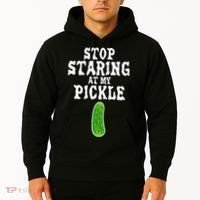 Stop Staring At My Pickle Costume Funny Easy Halloween Gift Hoodie thumb 2
