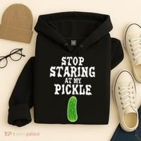 Stop Staring At My Pickle Costume Funny Easy Halloween Gift Hoodie thumb 4