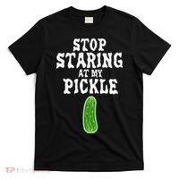 Stop Staring At My Pickle Costume Funny Easy Halloween Gift T-Shirt thumb 0