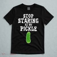 Stop Staring At My Pickle Costume Funny Easy Halloween Gift T-Shirt thumb 5