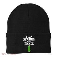 Stop Staring At My Pickle Costume Funny Easy Halloween Gift Beanie thumb 0