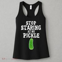 Stop Staring At My Pickle Costume Funny Easy Halloween Gift Women's Tank Top thumb 3