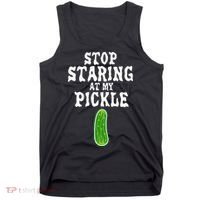 Stop Staring At My Pickle Costume Funny Easy Halloween Gift Tank Top thumb 0