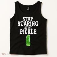 Stop Staring At My Pickle Costume Funny Easy Halloween Gift Tank Top thumb 2