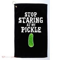 Stop Staring At My Pickle Costume Funny Easy Halloween Gift Golf Towel thumb 0