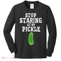 Stop Staring At My Pickle Costume Funny Easy Halloween Gift Kids Long Sleeve Shirt thumb 0