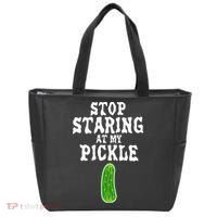 Stop Staring At My Pickle Costume Funny Easy Halloween Gift Tote Bag thumb 0