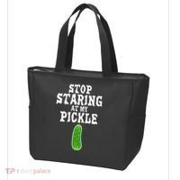 Stop Staring At My Pickle Costume Funny Easy Halloween Gift Tote Bag thumb 3
