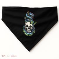 Snake Skull And Dagger Tattoo USA-Made Doggie Bandana thumb 0