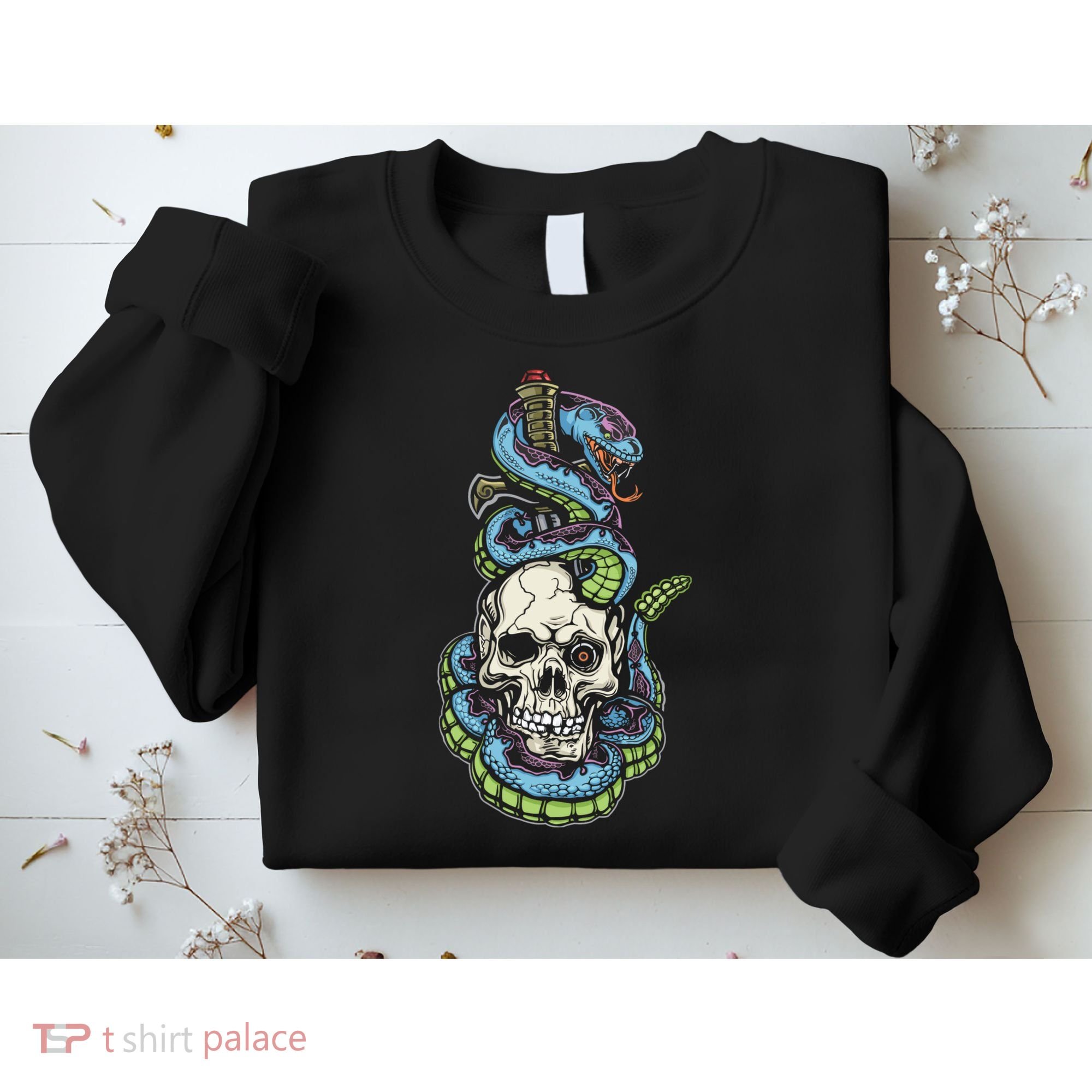 Snake Skull And Dagger Tattoo Sweatshirt