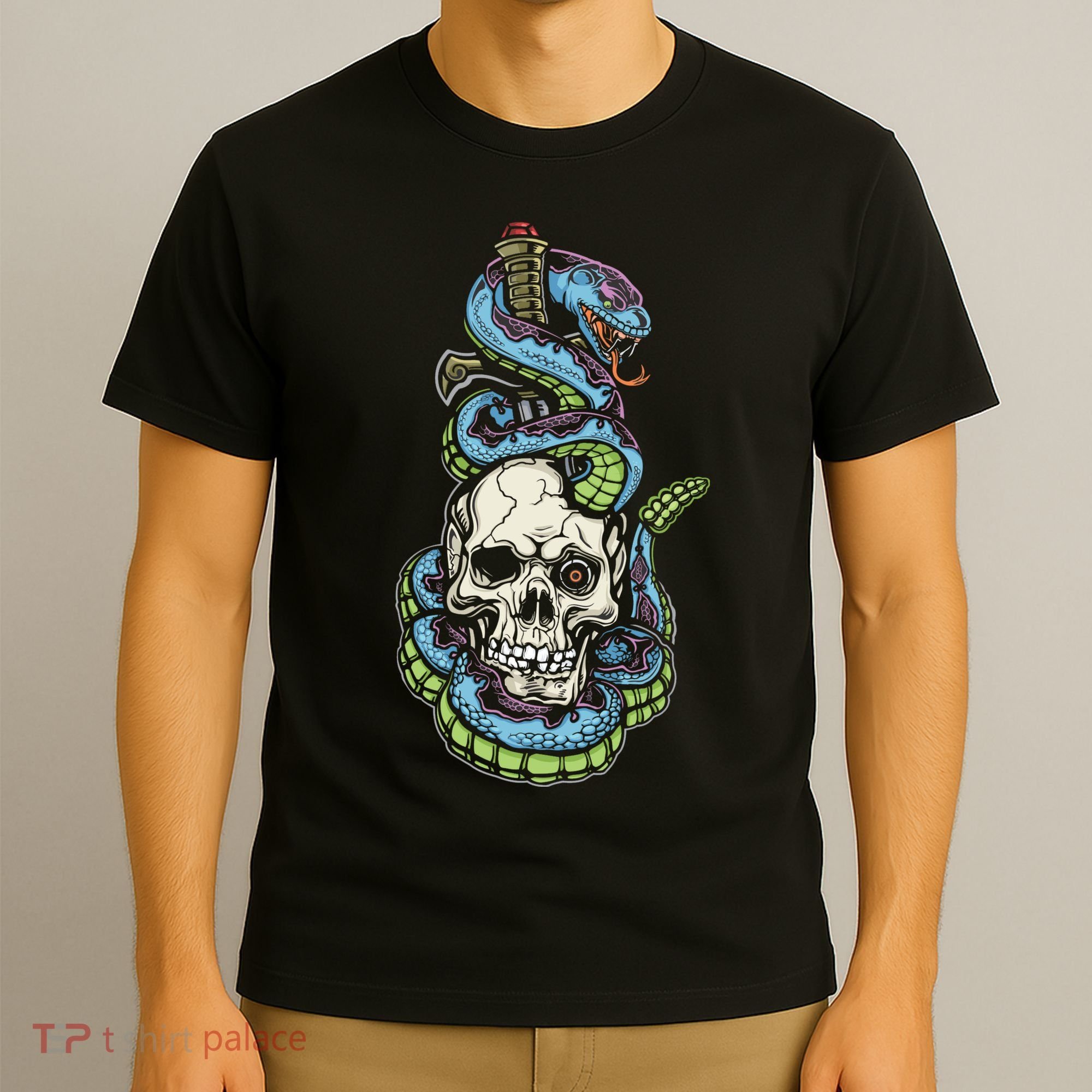 Snake Skull And Dagger Tattoo T-Shirt