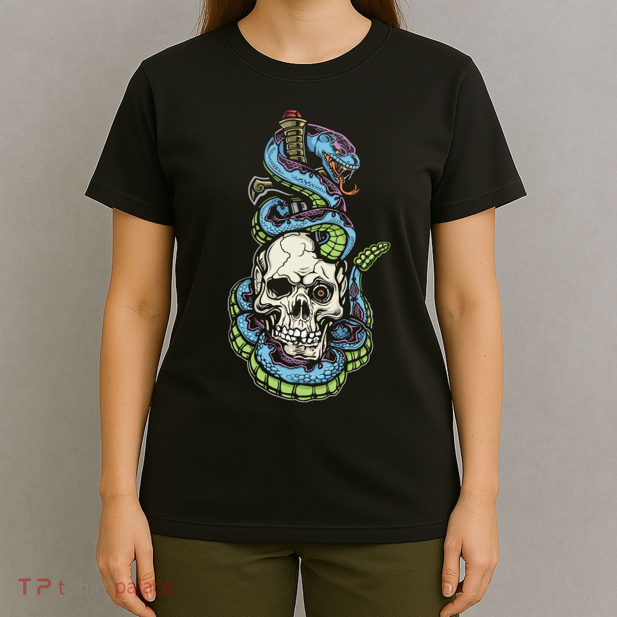 Snake Skull And Dagger Tattoo T-Shirt