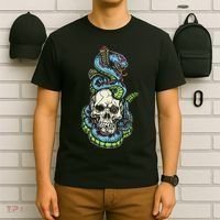 Snake Skull And Dagger Tattoo T-Shirt thumb 6