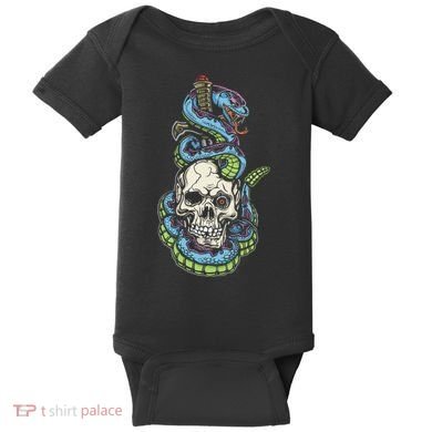 Snake Skull And Dagger Tattoo Baby Bodysuit