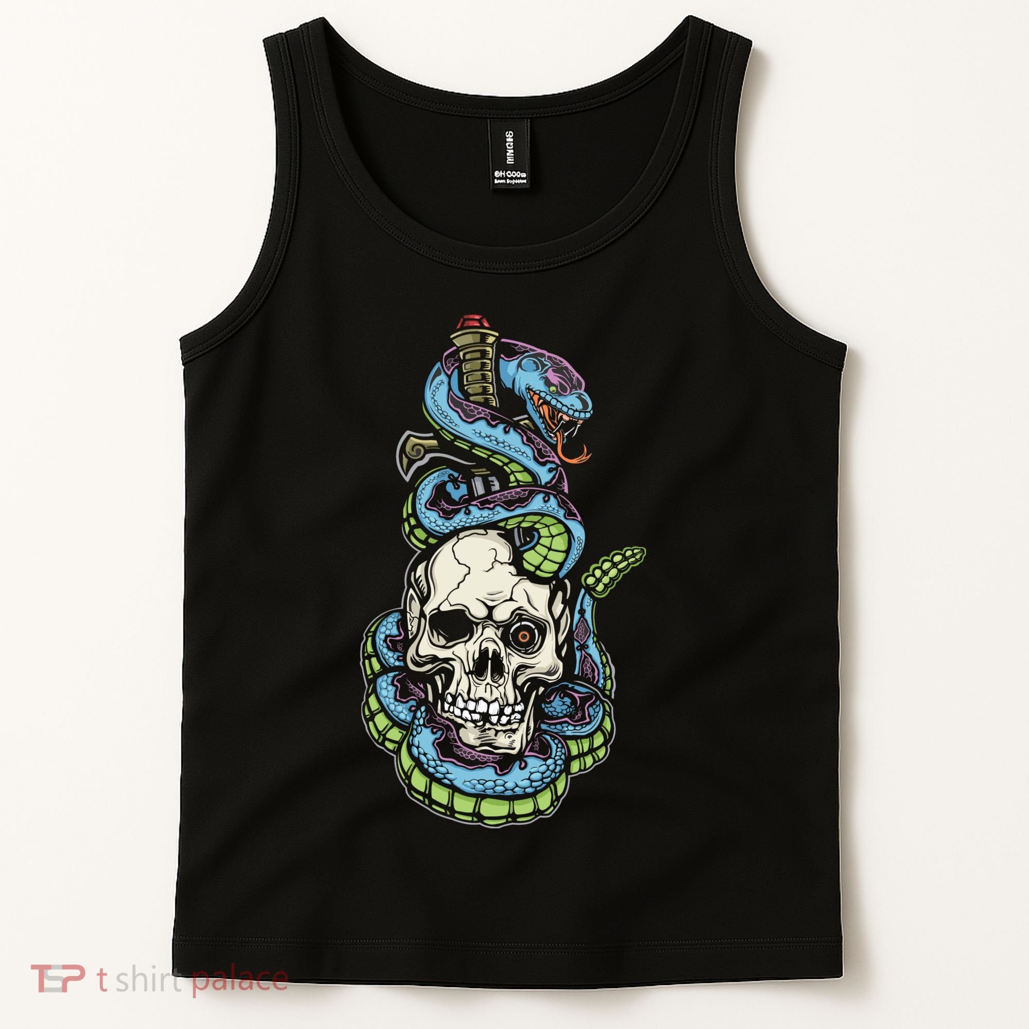 Snake Skull And Dagger Tattoo Tank Top