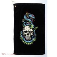 Snake Skull And Dagger Tattoo Golf Towel thumb 0