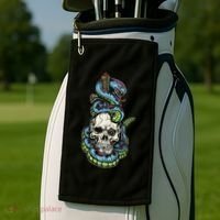 Snake Skull And Dagger Tattoo Golf Towel thumb 2