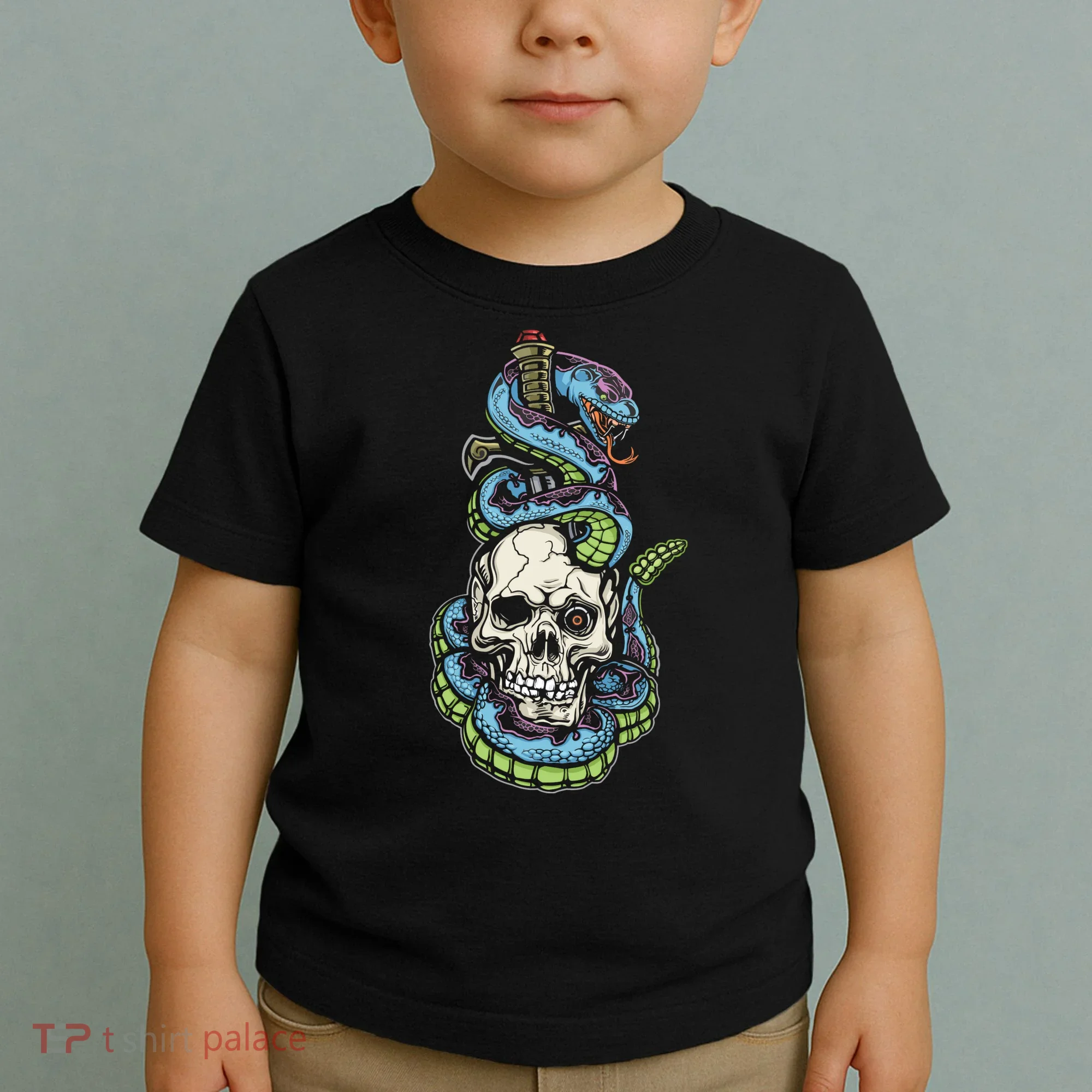 Snake Skull And Dagger Tattoo Toddler T-Shirt
