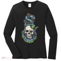 Snake Skull And Dagger Tattoo Women's Long Sleeve Shirt thumb 0