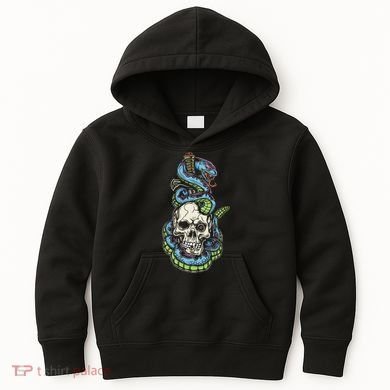 Snake Skull And Dagger Tattoo Kids Hoodie
