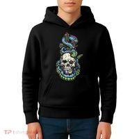 Snake Skull And Dagger Tattoo Kids Hoodie thumb 4