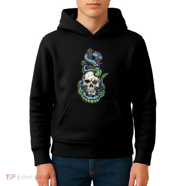 Snake Skull And Dagger Tattoo Kids Hoodie