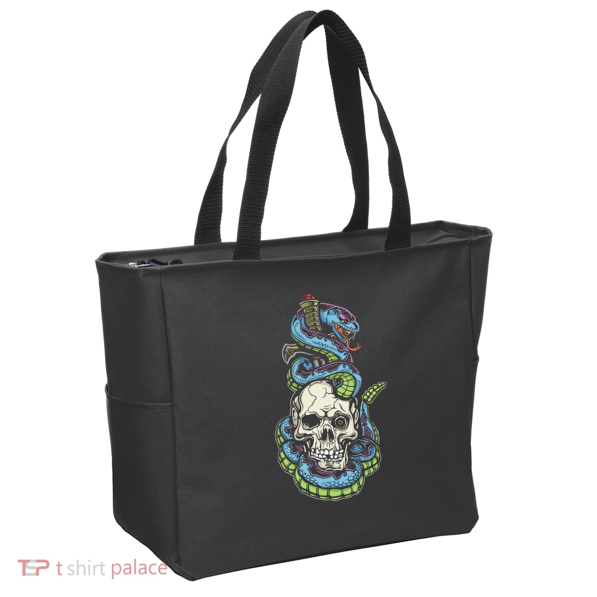 Snake Skull And Dagger Tattoo Tote Bag