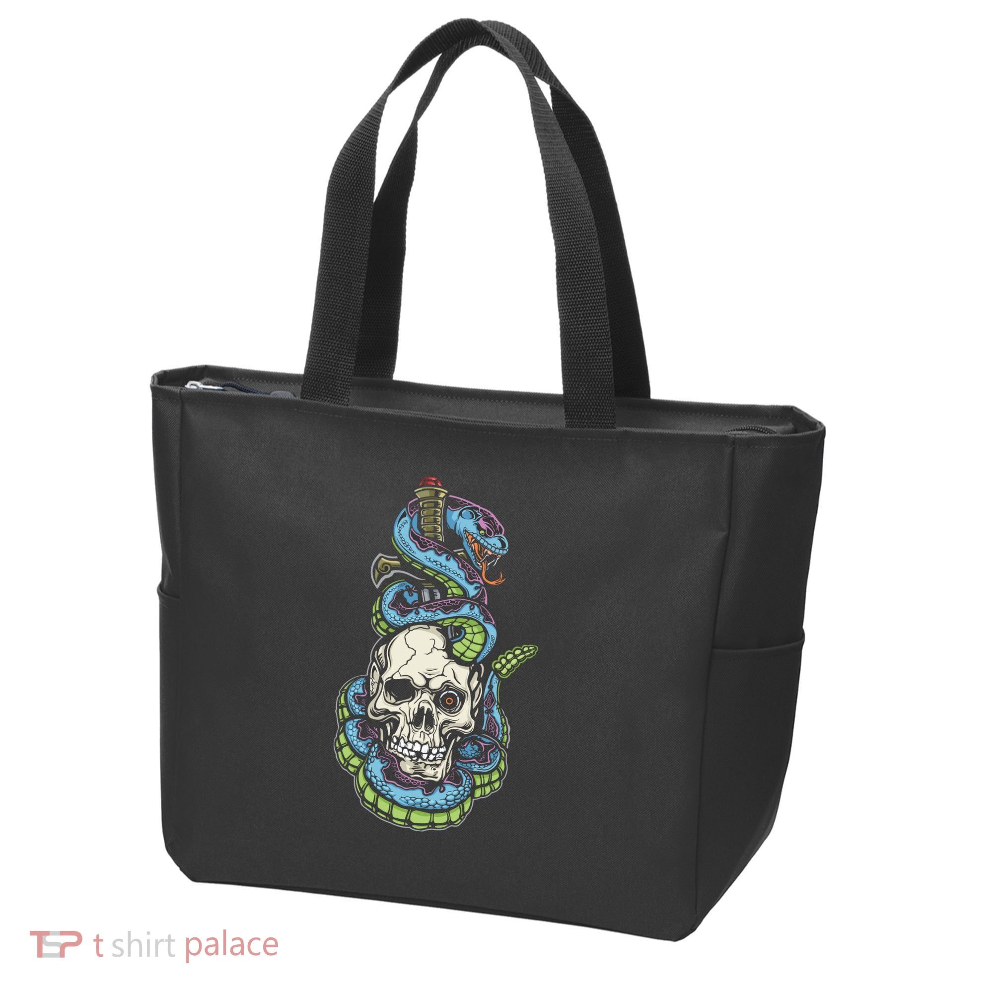 Snake Skull And Dagger Tattoo Tote Bag