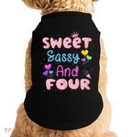 Sweet Sassy And Four 4th Birthday Doughnut 4 Years Old Doggie Tank thumb 0